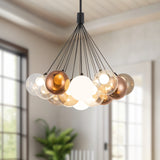 Black-Mix Glass 28inch Bolla Chandelier by Kuzco Lighting