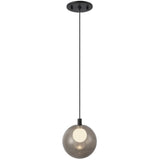 Black-Smoked Glass Bolla Pendant by Kuzco Lighting