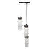 Black-White Glass Kanister Round Multi-Light Suspension by WAC Lighting