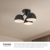 Black 12inch Fosso Semi-Flush Mount by Kuzco Lighting