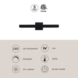 Black 15inch Galleria Wall Sconce by Kuzco Lighting Light Source