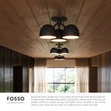 Black 17inch Fosso Semi-Flush Mount by Kuzco Lighting