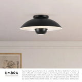 Black 5inch Umbra Semi-Flush Mount by Kuzco Lighting