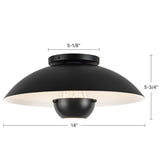 Black 5inch Umbra Semi-Flush Mount by Kuzco Lighting Dimensions