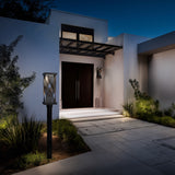Black Brocade Outdoor Post Mount by WAC Lighting in Outdoor Area