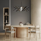 Matt Black Konnect Chandelier P10 by Seed Design in Dining Room