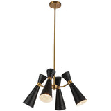 Blake Chandelier 4 Lights Matte Black Age Gold By Alora - Front View