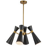 Blake Chandelier 4 Lights Matte Black Age Gold By Alora