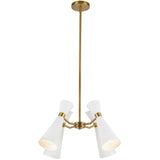 Blake Chandelier 4 Lights White Aged Gold By Alora - Front View1