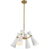 Blake Chandelier 4 Lights White Aged Gold By Alora - Front View