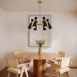 Blake Chandelier 6 Lights Matte Black Aged Gold By Alora - Lifestyle View