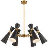 Blake Chandelier 6 Lights Matte Black Aged Gold By Alora