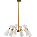 Blake Chandelier 6 Lights White Aged Gold By Alora - Front View