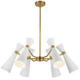 Blake Chandelier 6 Lights White Aged Gold By Alora