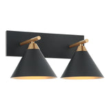 Bliss Wall Sconce 18 Inch Aged Gold Brass + Matte Black