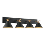 Bliss Wall Sconce 37 Inch Aged Gold Brass + Matte Black