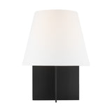 Blocco Table Lamp — 13", White Linen, Midnight Black