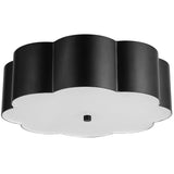 Blossom Flush Mount Matte Black By Alora - Front View