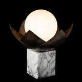 Blossom Mini Table Lamp detail in Dark Smoke, Lilac Marble, by Hubbardton Forge