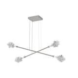 Blossom Moda Linear Chandelier Double Beige Silver By Hammerton