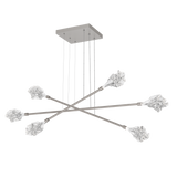 Blossom Moda Linear Chandelier Triple Beige Silver By Hammerton