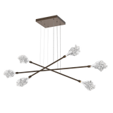 Blossom Moda Linear Chandelier Triple Flat Bronze By Hammerton