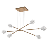 Blossom Moda Linear Chandelier Triple Novel Brass By Hammerton