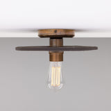 Bog Oak Ceiling Light - Antique Brass