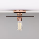Bog Oak Ceiling Light - Polished Copper
