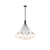Bolla Suspension By Kuzco, 19 Lights, Finish: Black / Opal Glass, , | Casa Di Luce Lighting