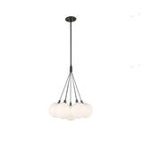 Bolla Suspension By Kuzco, 7 Lights, Finish: Black / Opal Glass, , | Casa Di Luce Lighting