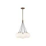 Bolla Suspension By Kuzco, 7 Lights, Finish: Brushed Gold / Opal Glass, , | Casa Di Luce Lighting