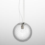Bolle Pendant Light by Vistosi, Size: Large, Color: Crystal Bubbles, Satin Nickel, , | Casa Di Luce Lighting