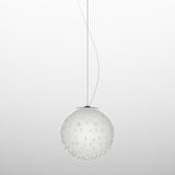 Bolle Pendant Light by Vistosi, Size: Medium, Color: White Bubbles, Satin Nickel, , | Casa Di Luce Lighting