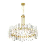 Bolton Rock Crystal Chandelier 31" Aged Brass