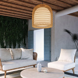 Bondi Pendant Light Brushed Gold Opal Matte Glass Medium By Alora Lifestyle View