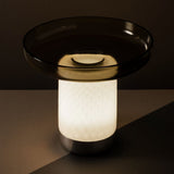 Bonta Table Lamp Grey Smoke Plate By Artemide