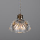 Boston Industrial Holophane Pendant - Antique Brass