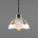 Boston Industrial Holophane Pendant - Polished Brass