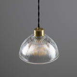 Boston Industrial Holophane Pendant - Satin Brass