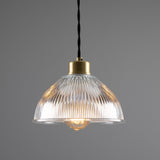 Boston Industrial Holophane Pendant - Satin Brass