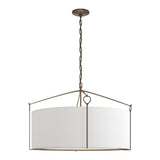 Bow Pendant Large in Bronze, Natural Anna Shade by Hubbardton Forge