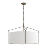 Bow Pendant Large in Dark Smoke, Natural Anna Shade by Hubbardton Forge
