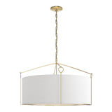 Bow Pendant Large in Modern Brass, Natural Anna Shade by Hubbardton Forge