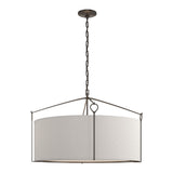 Bow Pendant Large in Oil Rubbed Bronze, Flax Shade by Hubbardton Forge