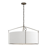 Bow Pendant Large in Oil Rubbed Bronze, Natural Anna Shade by Hubbardton Forge