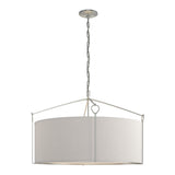 Bow Pendant Large in Vintage Platinum, Flax Shade by Hubbardton Forge