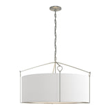 Bow Pendant Large in Vintage Platinum, Natural Anna Shade by Hubbardton Forge