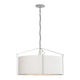 Bow Pendant Small in Vintage Platinum, Natural Anna Shade by Hubbardton Forge