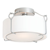 Bow Semi-Flush Mount Small, shown in Vintage Platinum, Opal Glass, by Hubbardton Forge